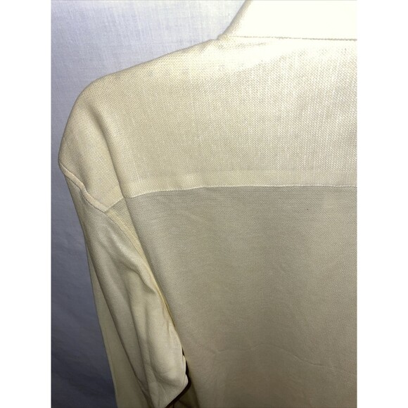 Reserve Dress Shirt Men’s Size Large Yellow Button Up Long Sleeve Cotton Linen - Picture 11 of 12